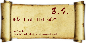 Bálint Ildikó névjegykártya